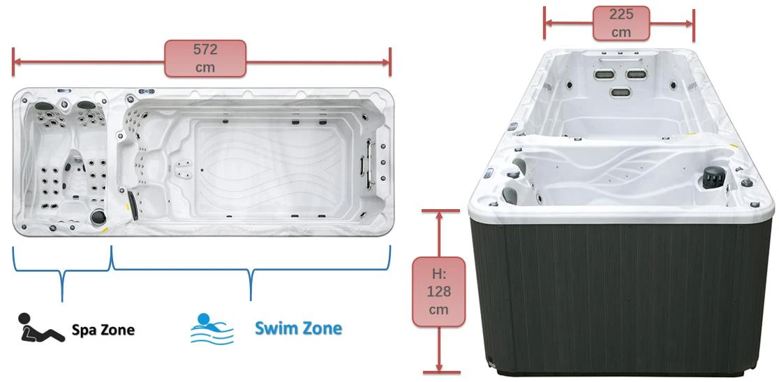 Детаљи о хидромасажном купалишту за 5 особа - 1 5 Person Swim Spa Whirlpool details-1